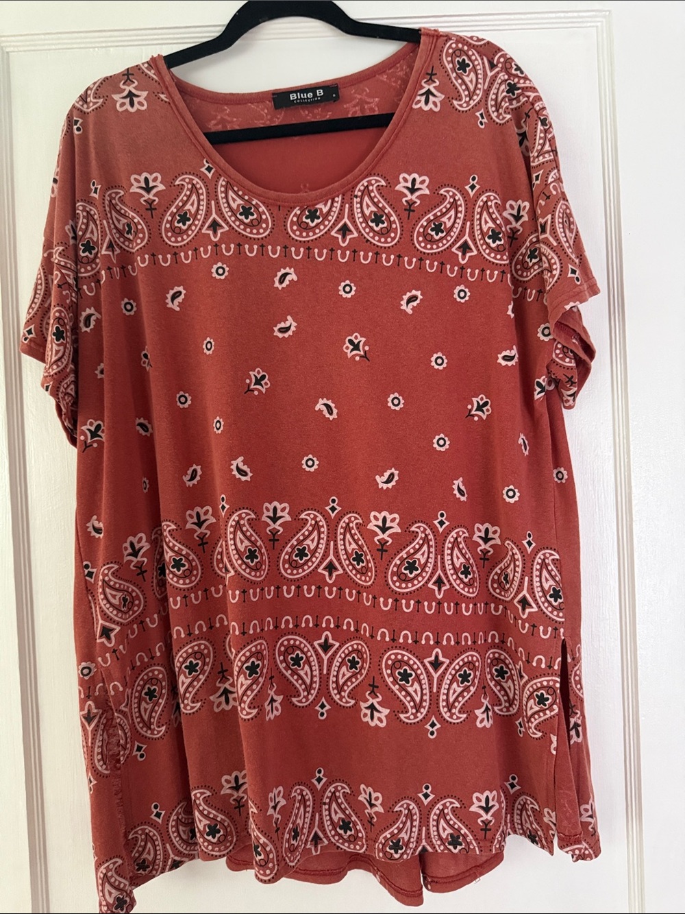 Blue B Collection Women's Rust Paisley Short-Sleeve Tunic